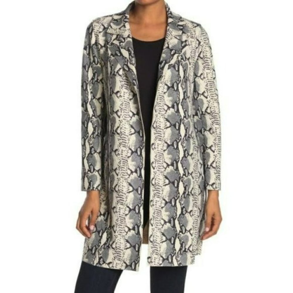 NWT Love Token Leopard Print Faux Suede Lightweight Belted Jacket